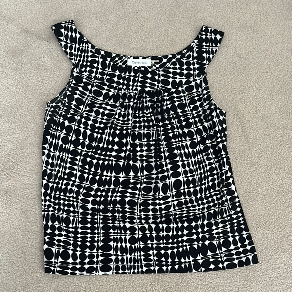Calvin Klein Black and White Graphic Tank Top